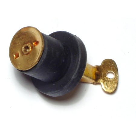 Midwest Fastener 11/16" to 3/4" Brass Snap Handle Rubber Drain Plugs 4PK 65945